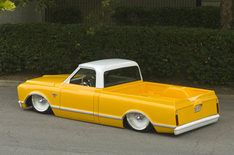 Yellow Custom Pickup Truck — Calm, Afternoon, Photograph