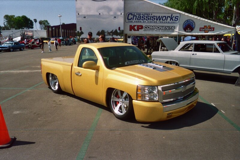 Yellow Custom Pickup Truck — Outdoor