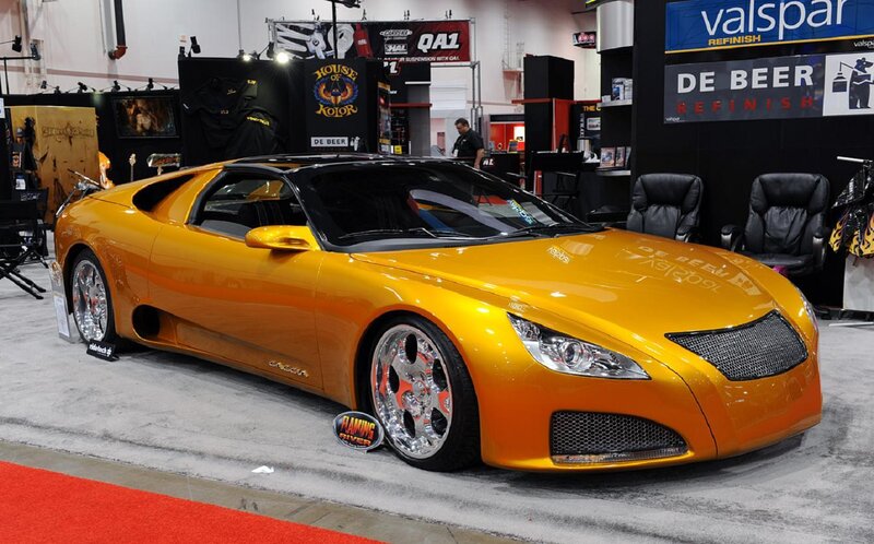 Yellow Custom Sports Car — Showroom