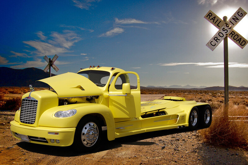 Yellow Custom Truck — Dramatic