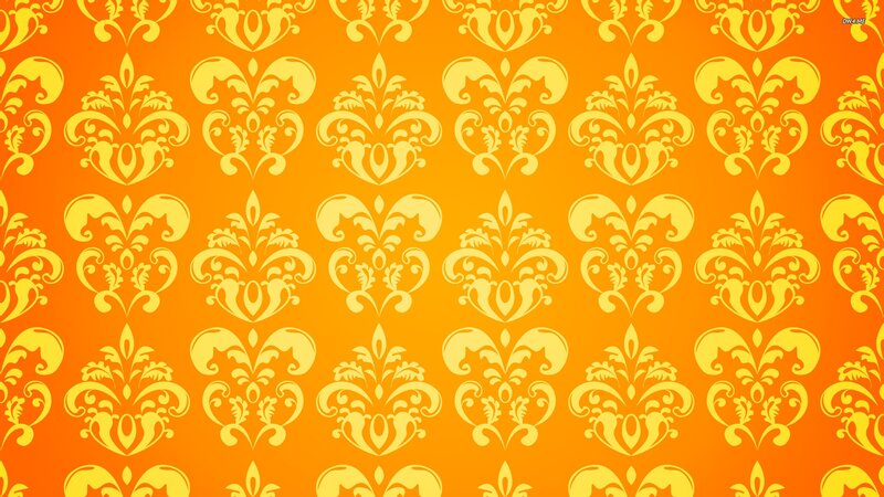 Yellow Damask Pattern — Orange