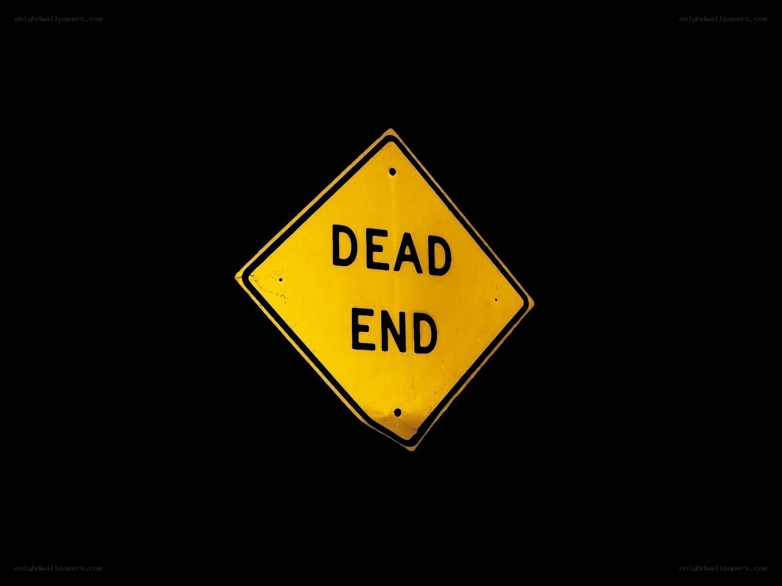 yellow dead end sign