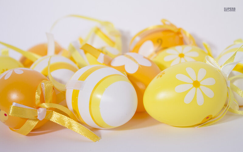 Yellow Decorated Easter Eggs