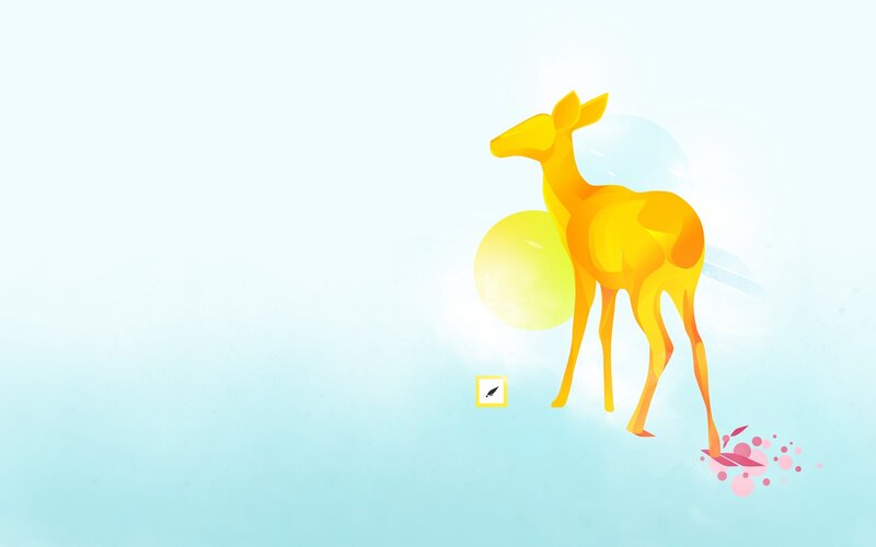 Yellow Deer Illustration — Serene