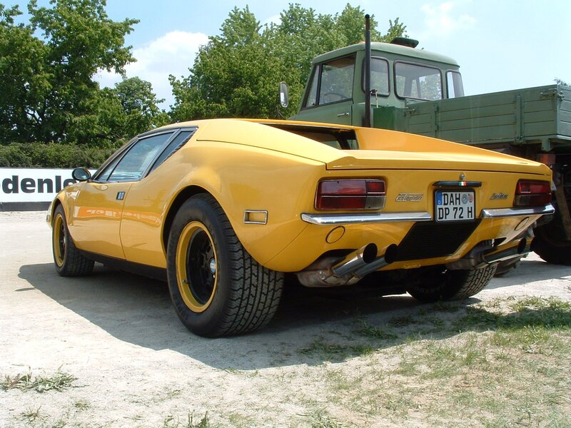 Yellow DeLorean sports car