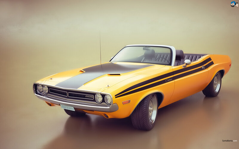 Yellow Dodge Challenger — Classic