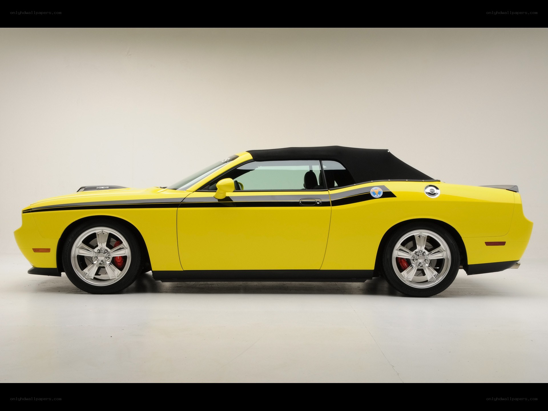 yellow dodge challenger convertible