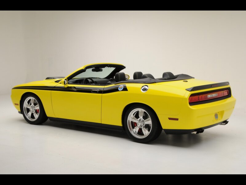 yellow dodge challenger convertible