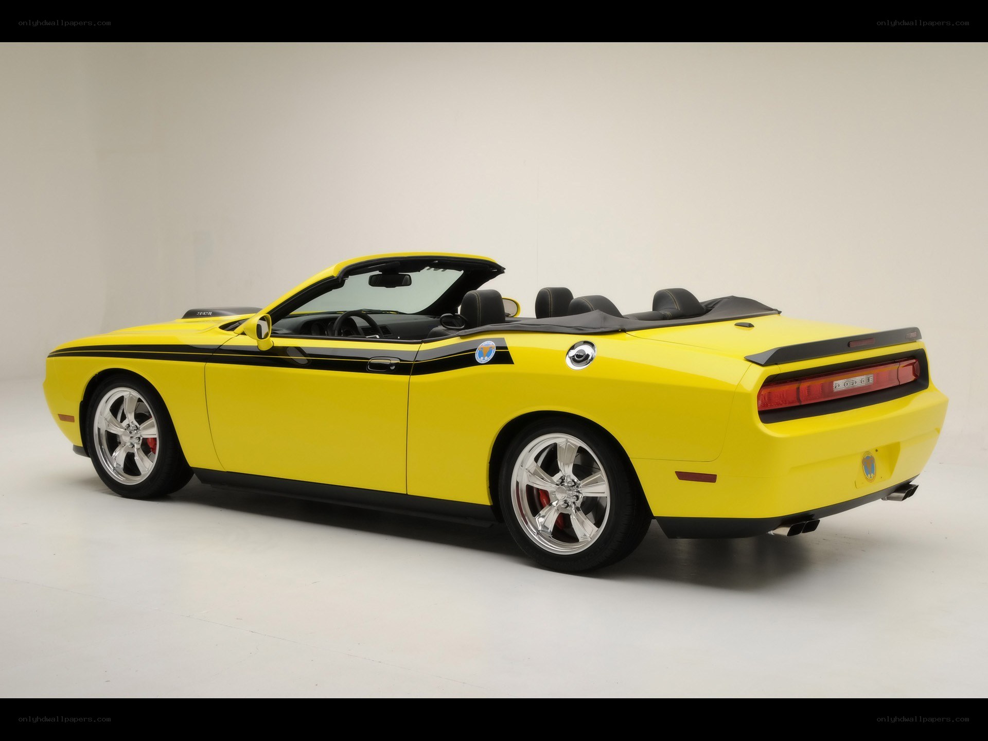 yellow dodge challenger convertible