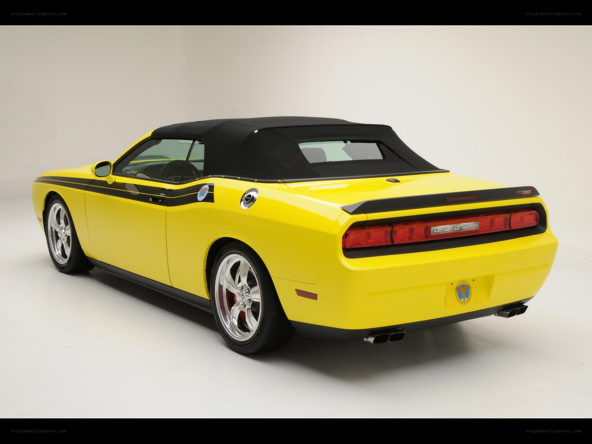 yellow dodge challenger convertible