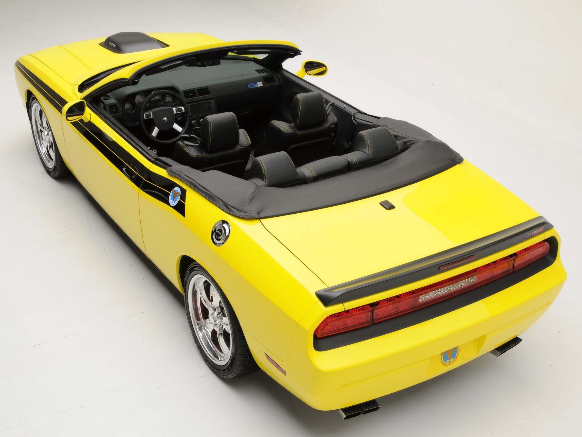 yellow dodge challenger convertible