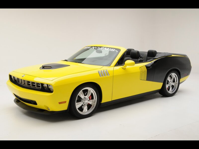 yellow dodge challenger convertible