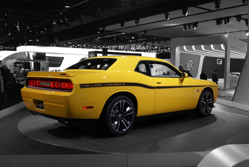 Yellow Dodge Challenger — Dramatic, Photograph
