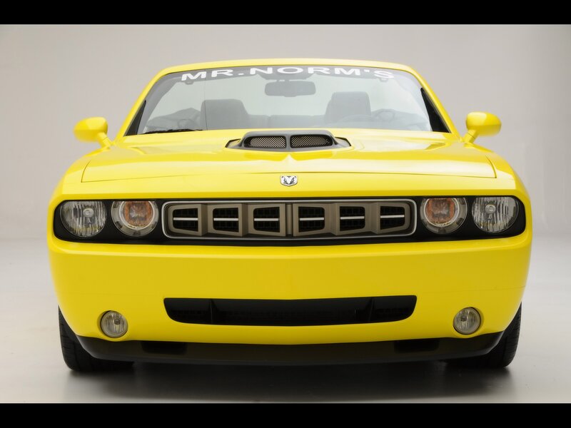 yellow dodge challenger front view