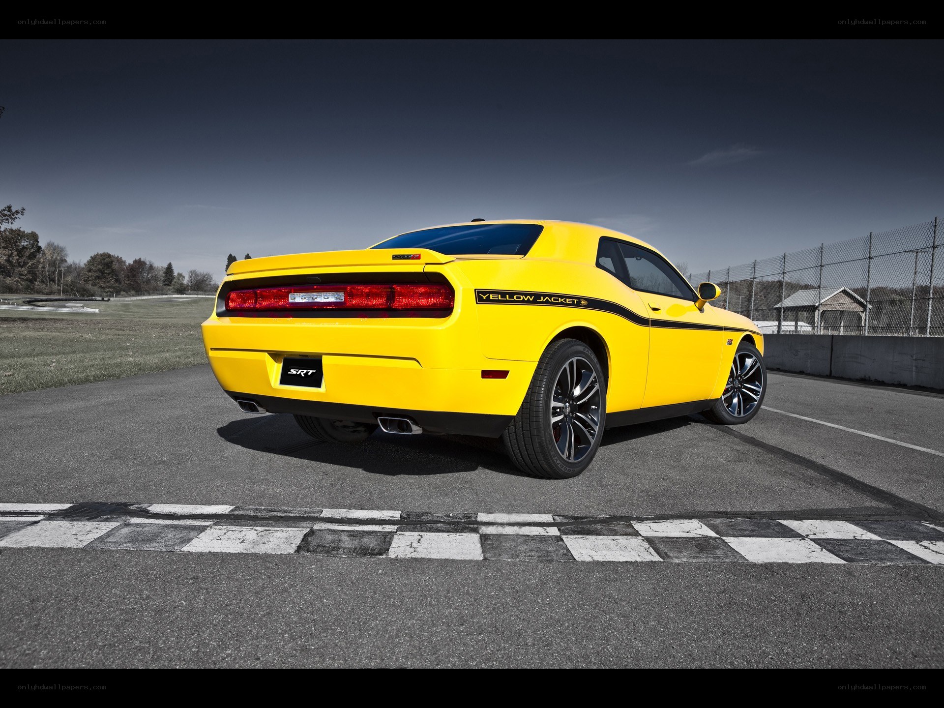 Yellow Dodge Challenger SRT