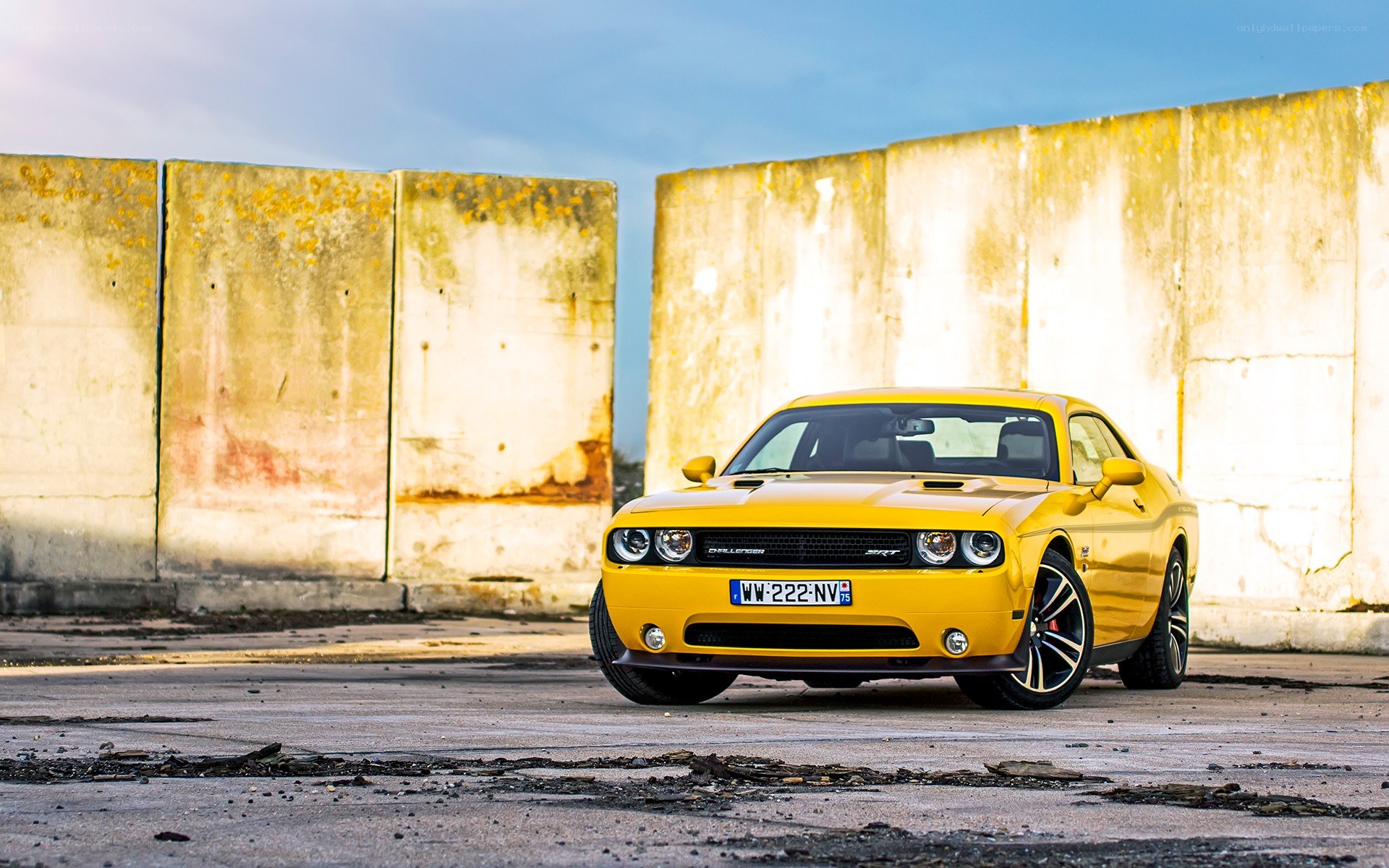 Yellow Dodge Challenger SRT