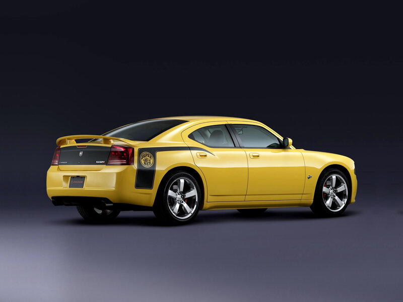 Yellow Dodge Charger — Dramatic, Photograph
