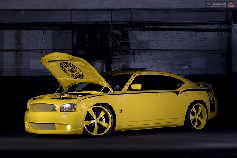 Yellow Dodge Charger — Dramatic