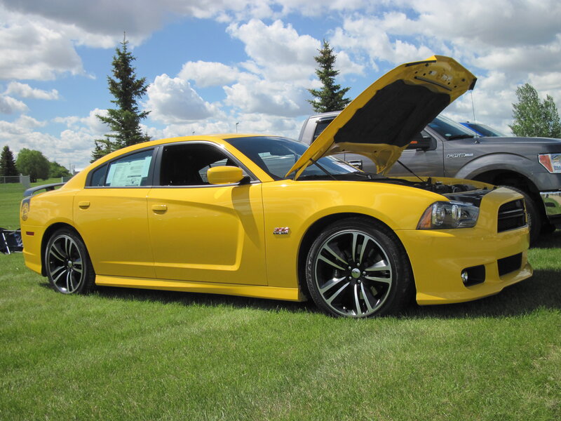 Yellow Dodge Charger — Outdoor, Afternoon