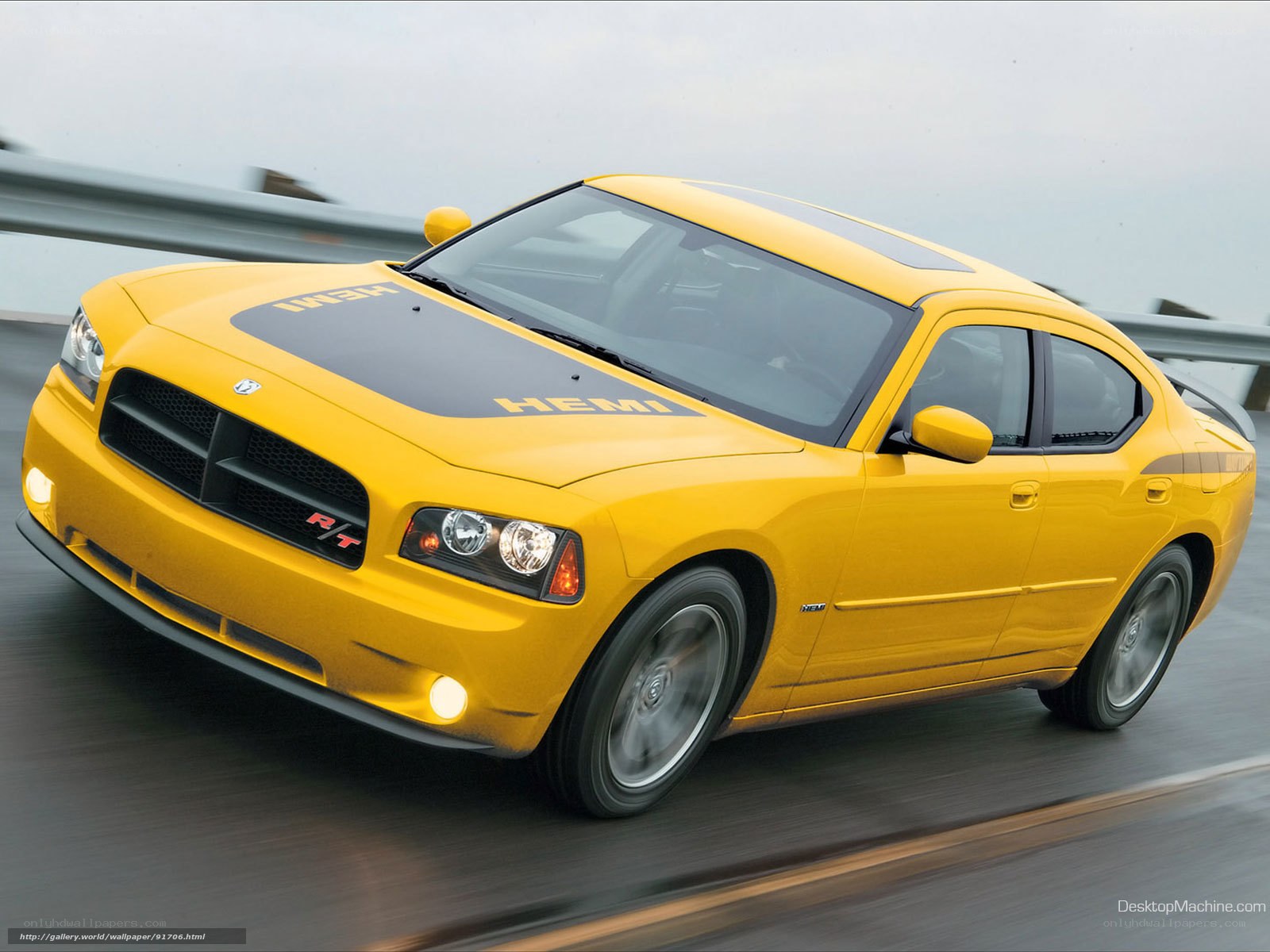 yellow dodge charger r/t in motion
