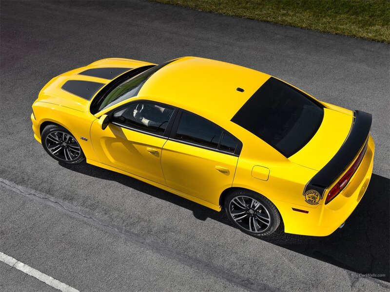 yellow dodge charger sedan