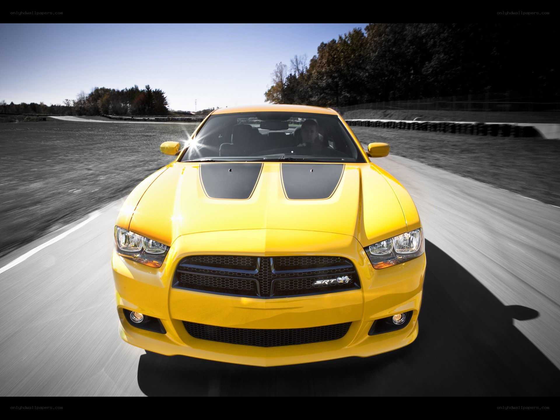 Yellow Dodge Charger SRT8