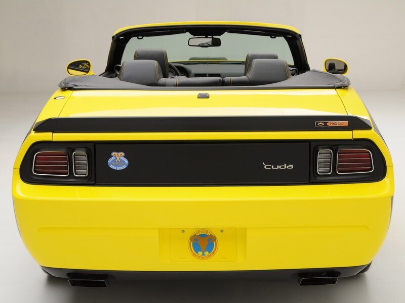 yellow dodge cuda convertible