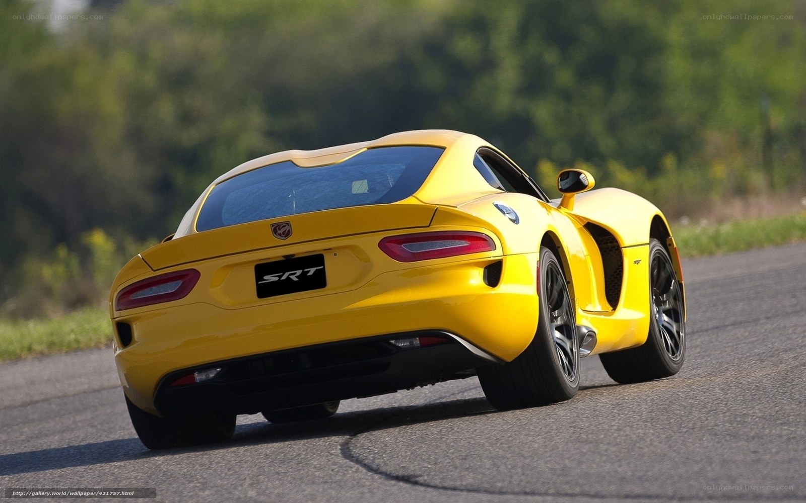 Yellow Dodge SRT Viper on track