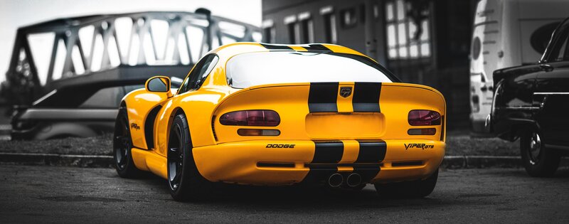 Yellow Dodge Viper — Dramatic