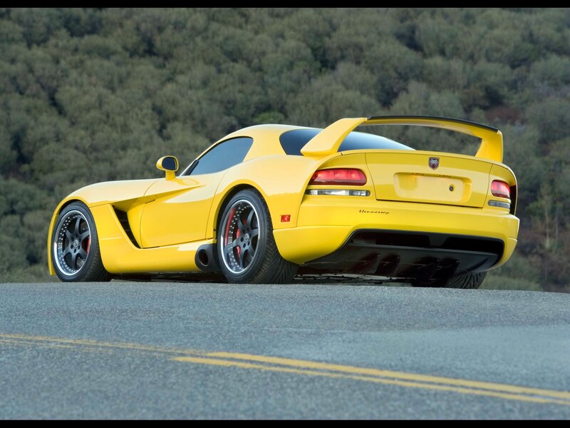 Yellow Dodge Viper sports car