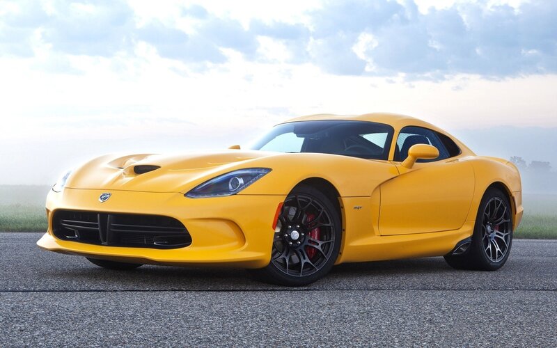 Yellow Dodge Viper sports car