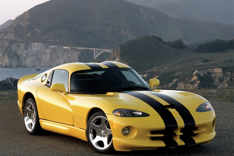 Yellow Dodge Viper sports car