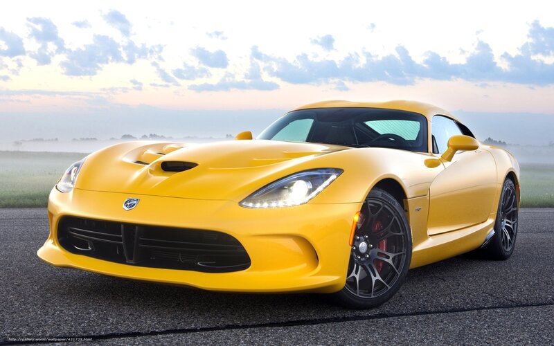 Yellow Dodge Viper sports car