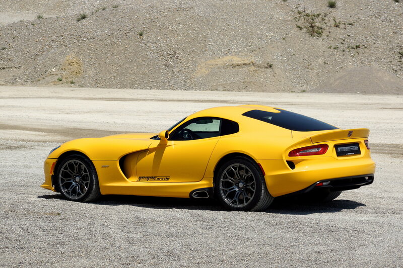 Yellow Dodge Viper sports car