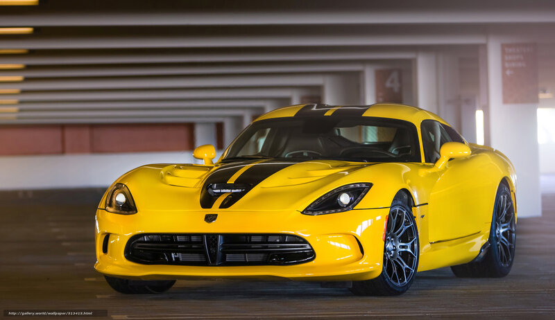 Yellow Dodge Viper sports car