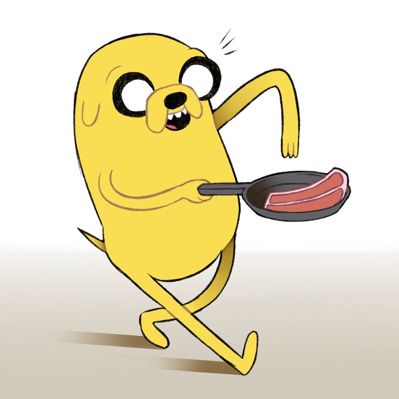 Yellow Dog Holding Pan