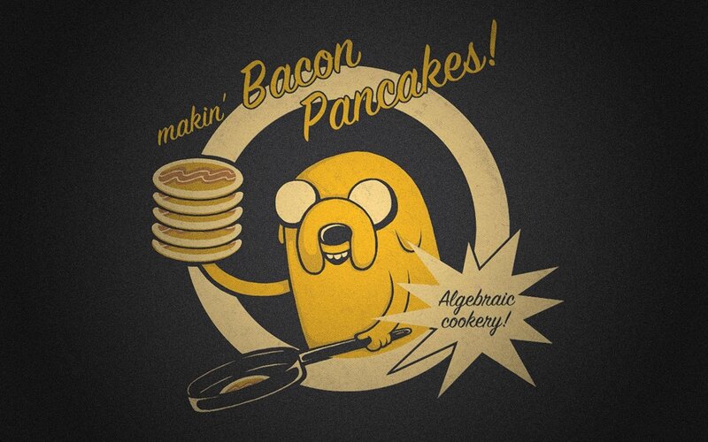 Yellow Dog Holding Pancakes — Black