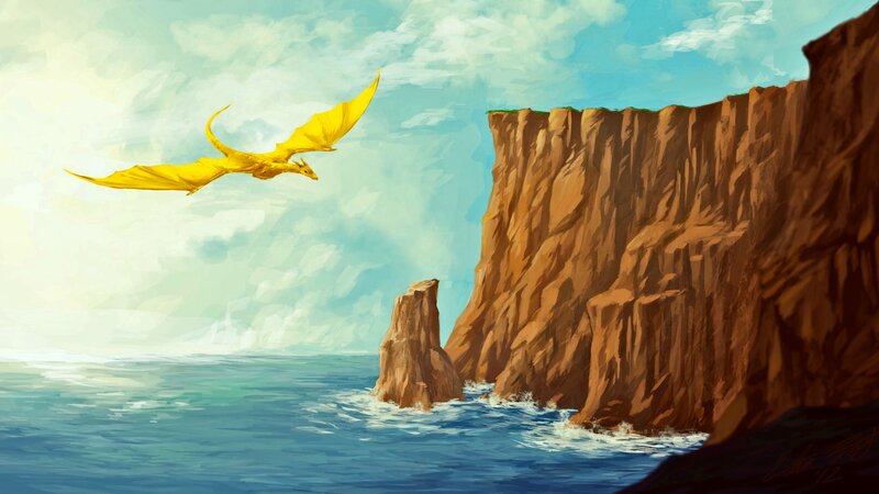 Yellow Dragon Flying