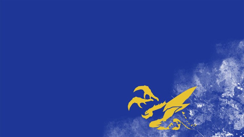 yellow dragon on blue background