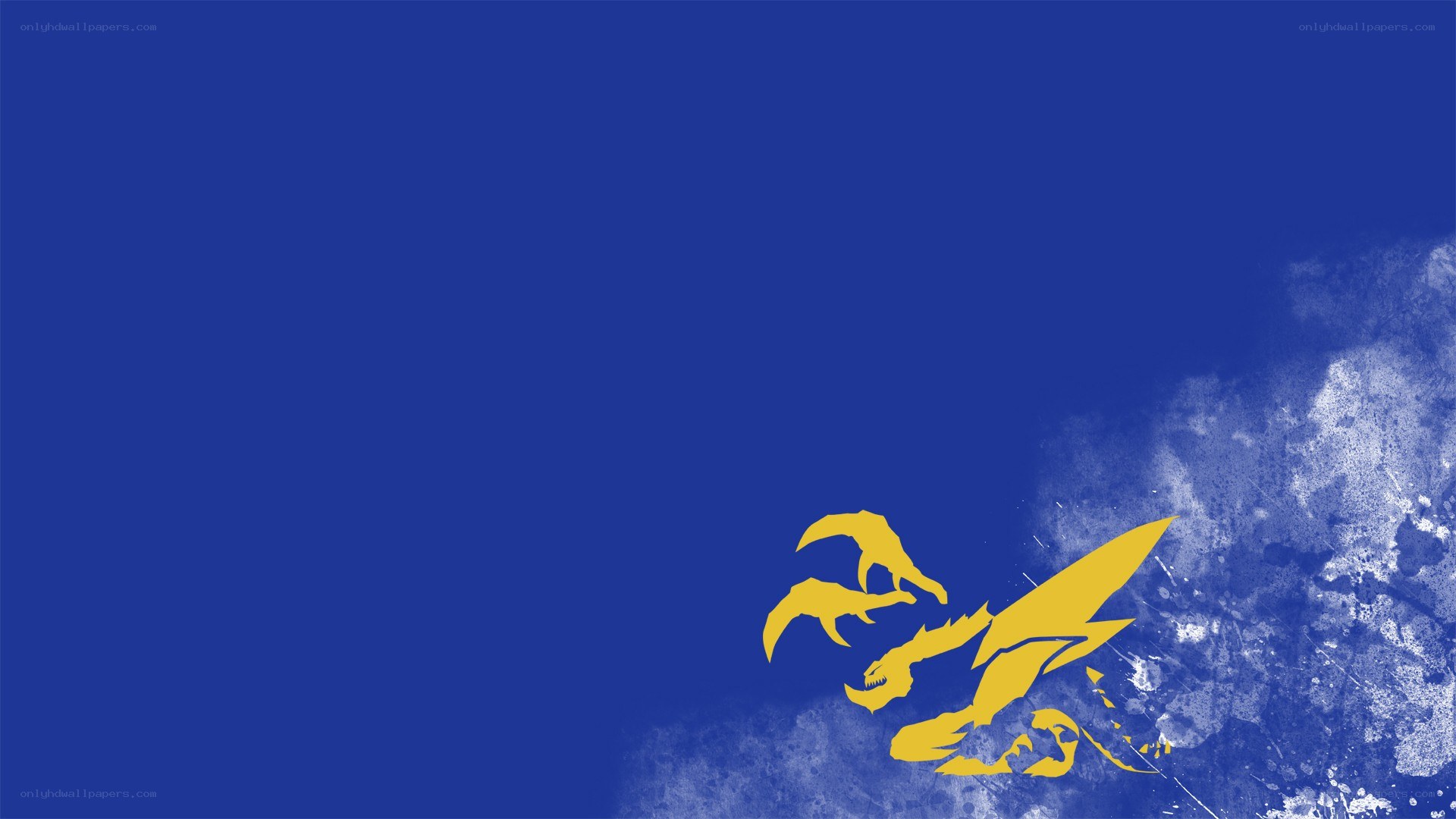 yellow dragon on blue background