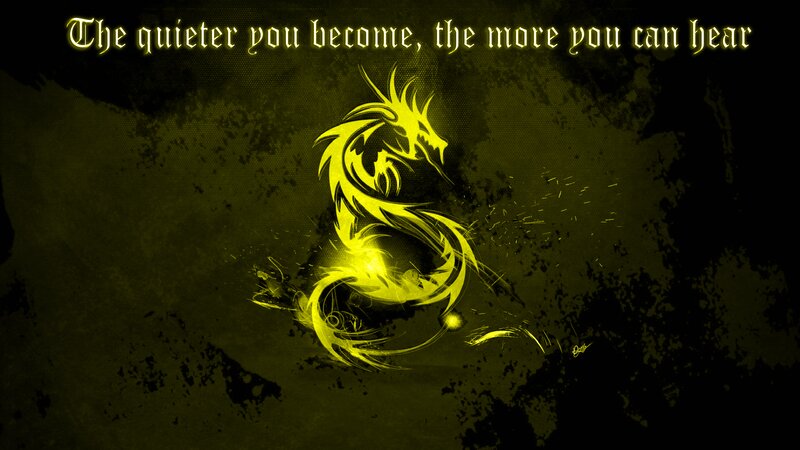 Yellow Dragon Silhouette