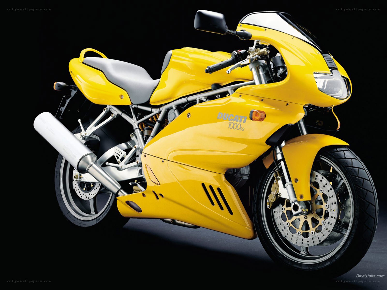 Yellow Ducati 1000 ds motorcycle