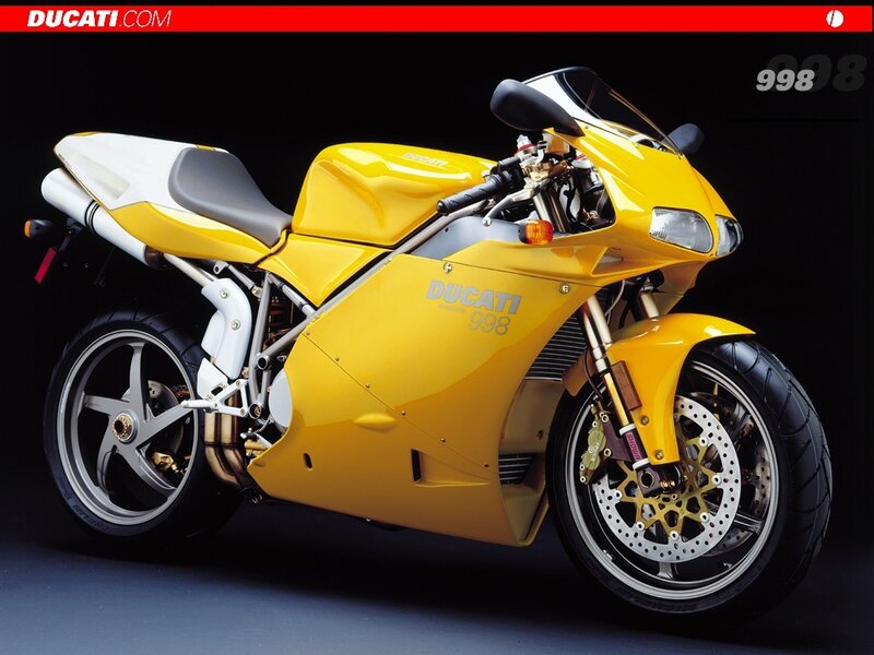 Yellow Ducati 998 Motorcycle