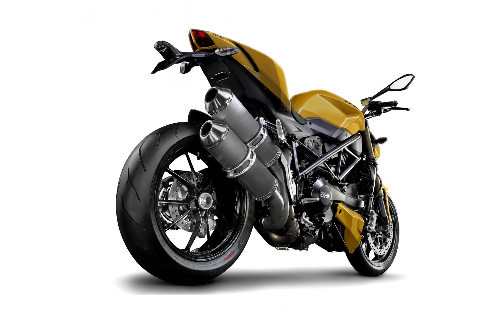 yellow ducati motorcycle