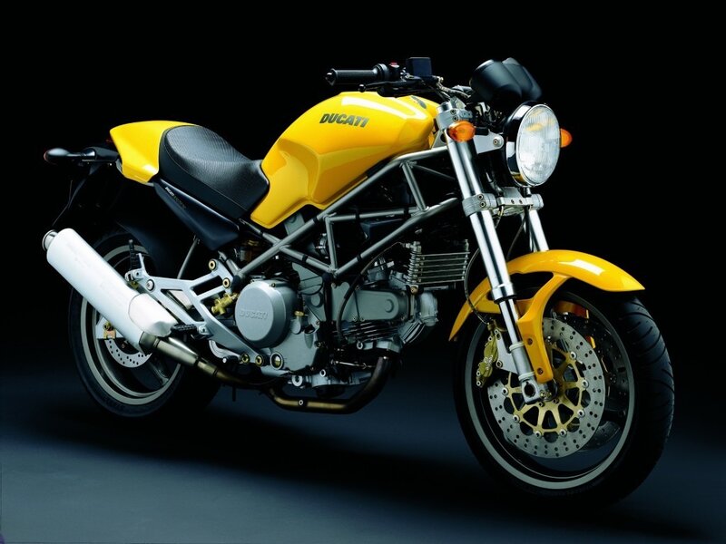 Yellow Ducati motorcycle
