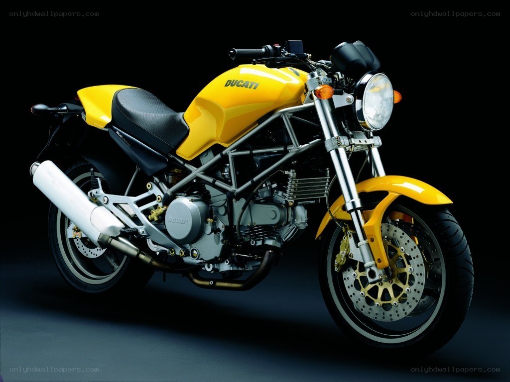 Yellow Ducati motorcycle