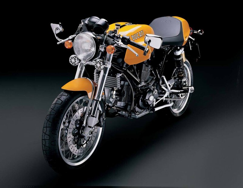 Yellow Ducati motorcycle