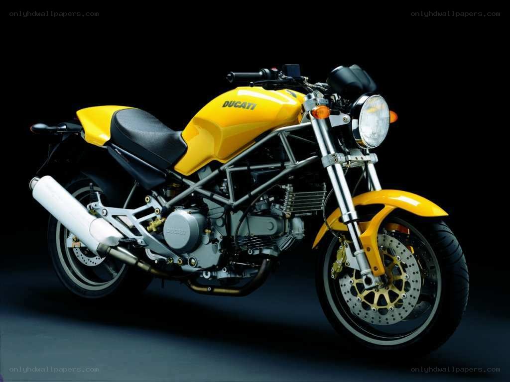 Yellow Ducati motorcycle