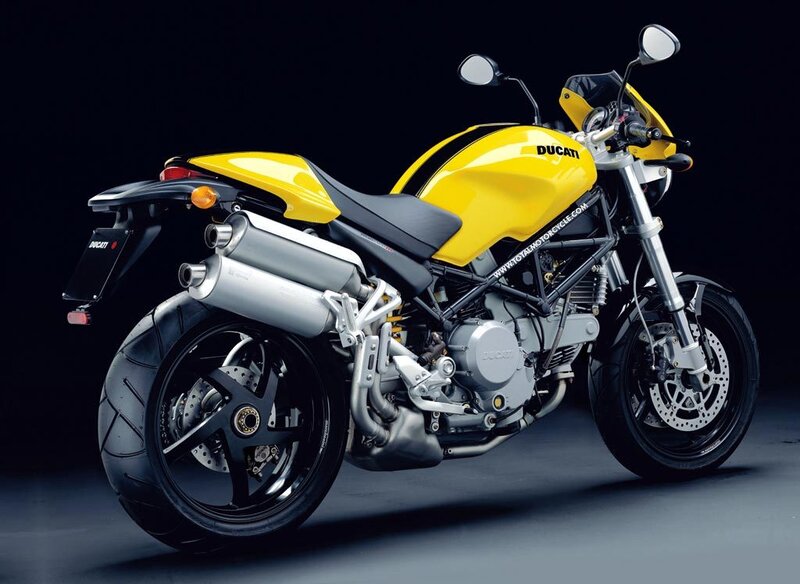 Yellow Ducati motorcycle