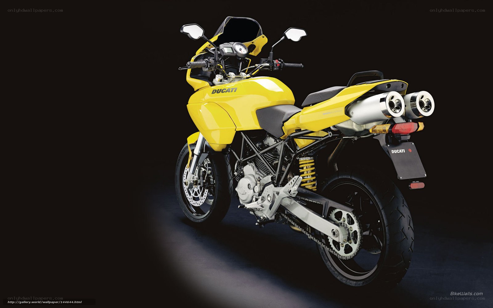 Yellow Ducati motorcycle